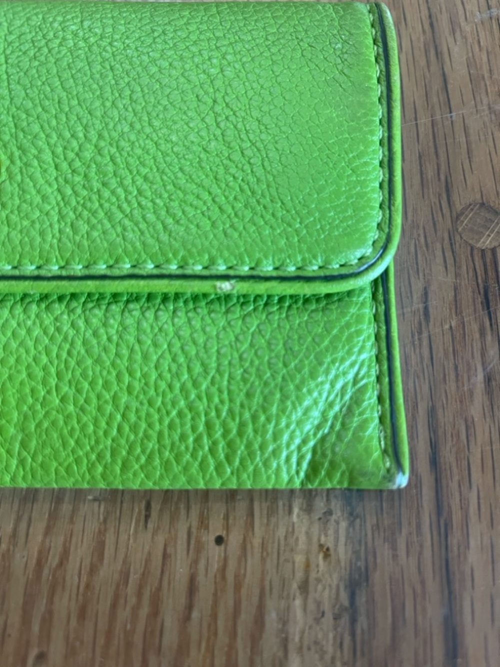 Michael Kors Lime Green Pebbled Leather Continental Wallet - Picture 8 of 8